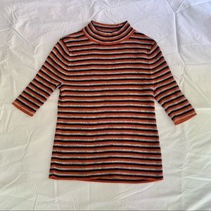 Madewell Dalston Mockneck Sweater Shirt, Striped (size S)